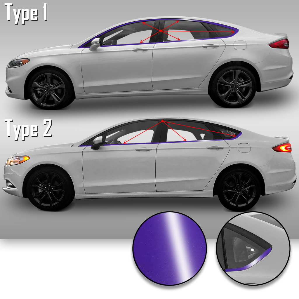 Window Trim Chrome Delete Precut Vinyl Wrap Overlay Kit Compatible with and Fits Fusion 2013-2019