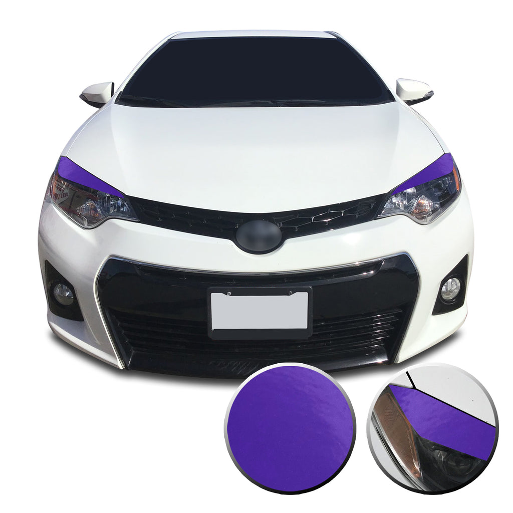 Headlight Eyelid Accent Vinyl Decal Overlay Wrap Trim Compatible with and Fits Toyota Corolla 2014-2016