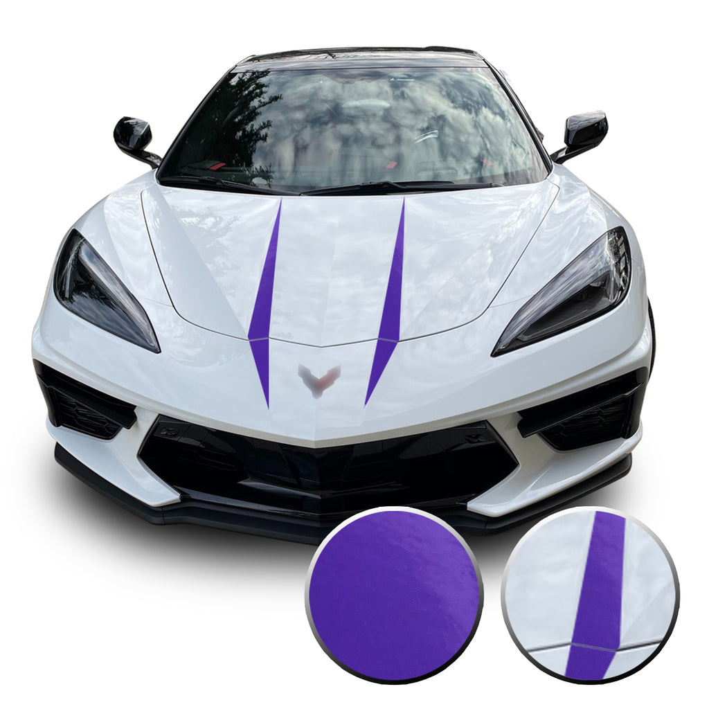 Hood Spears Graphic Overlay Vinyl Decal Compatible with Chevrolet Corvette C8 2020-2021