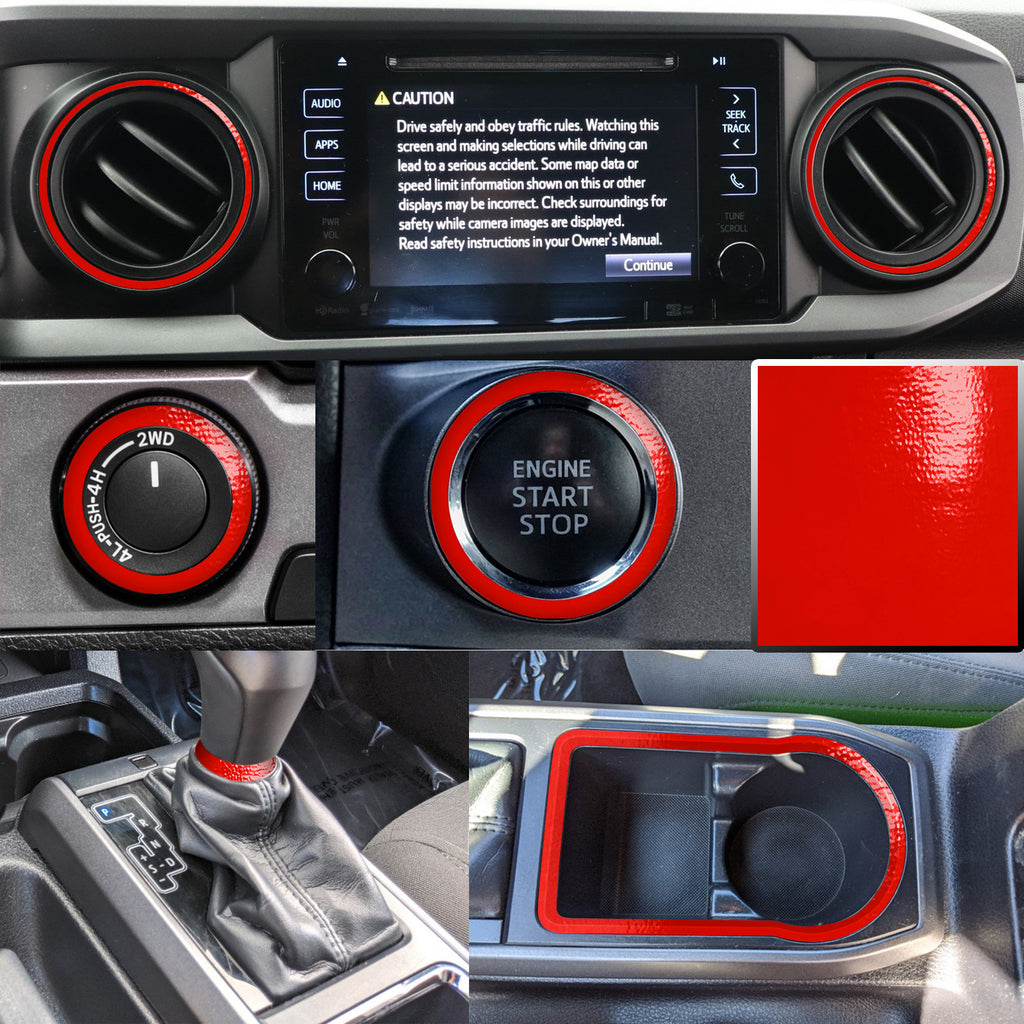 Dashboard Interior Trim Vinyl Overlay Decal Compatible with Tacoma 2016, 2017, 2018, 2019, 2020