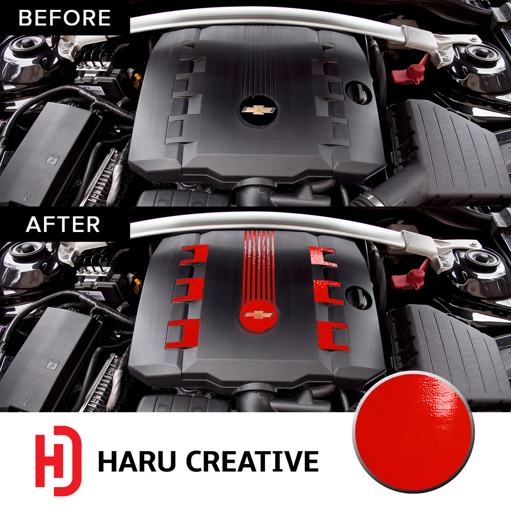 Engine V6 Cover Vinyl Decal Overlay Trim Wrap Compatible with & Fits Camaro RS 2010-2015