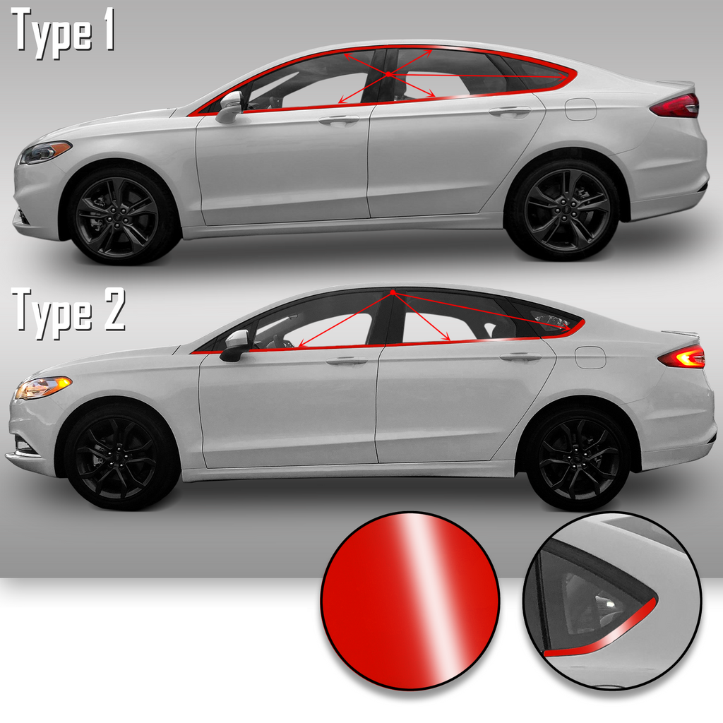Window Trim Chrome Delete Precut Vinyl Wrap Overlay Kit Compatible with and Fits Fusion 2013-2019