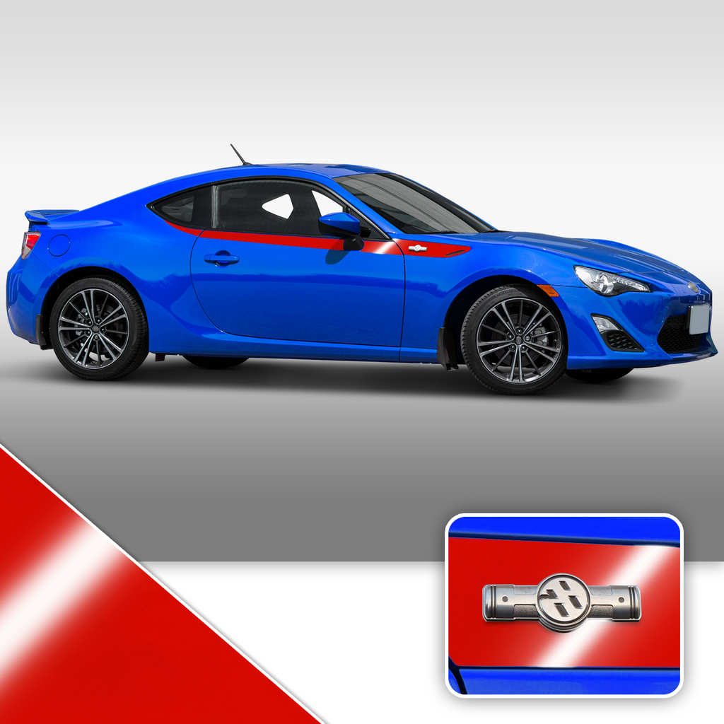 Side Body Stripe Accent Vinyl Graphic Overlay Wrap Compatible with Scion FR-S 2013-2016