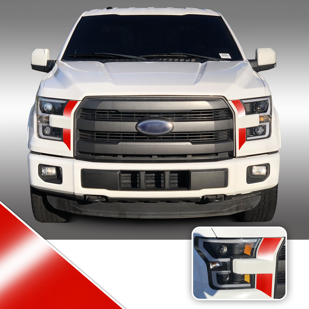 Headlight Front Accents Vinyl Decal Overlay Wrap Trim Compatible with and Fits F-150 2015-2017