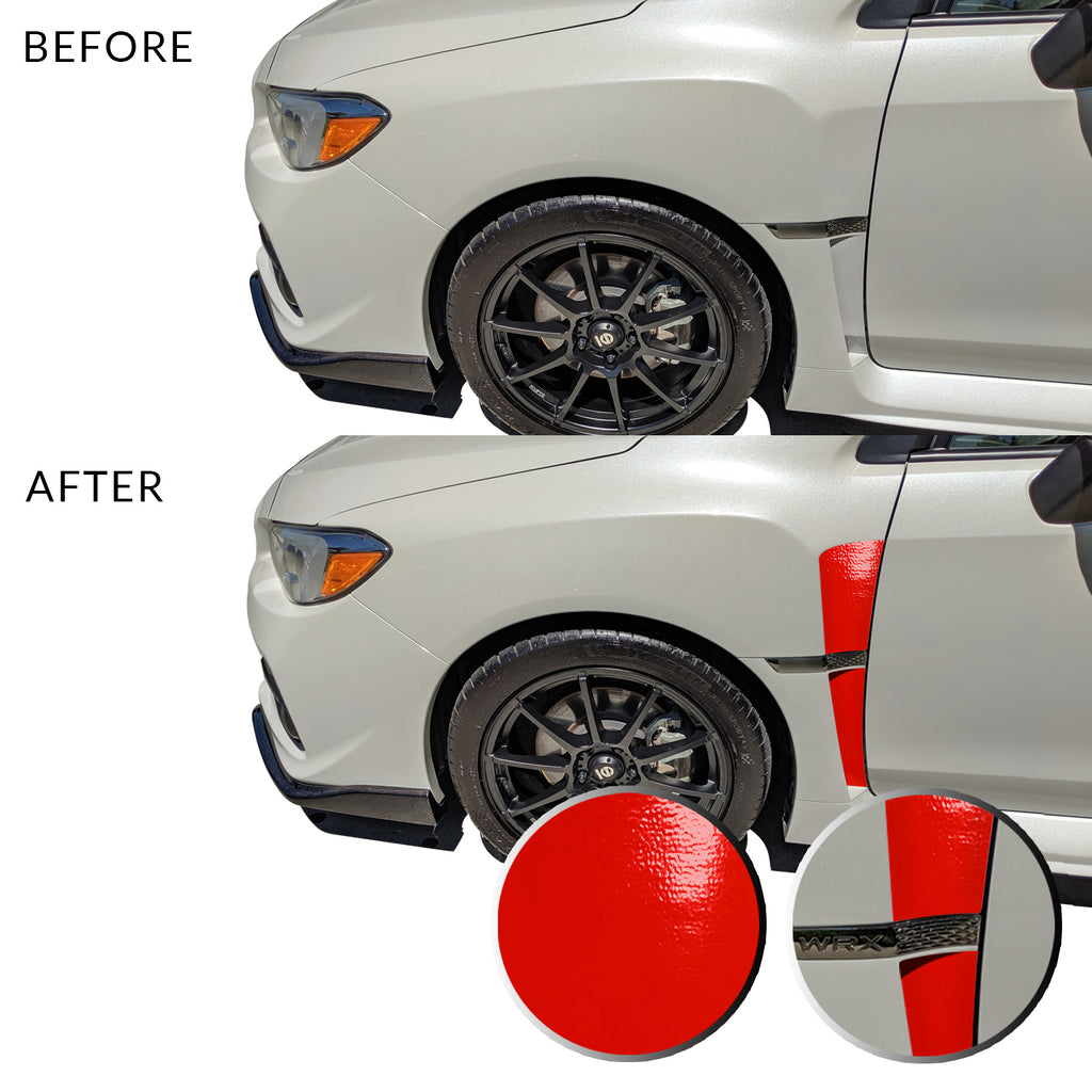 Front Fender Upper Lower Trim Vinyl Decal Overlay Wrap Inserts Sticker Compatible with and Fits WRX STi 2015-2019