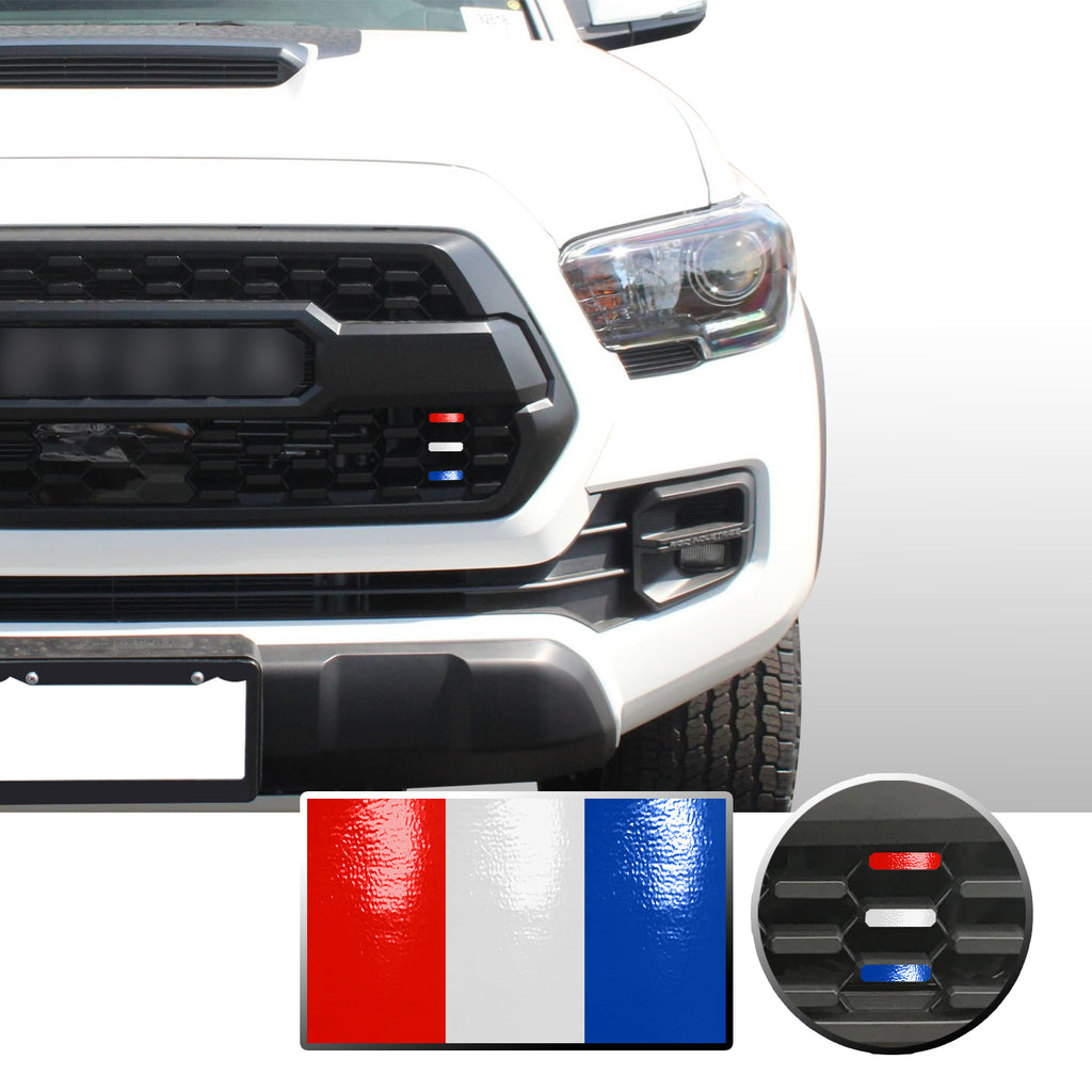 Front Grille 3 Color Vinyl Wrap Decal Compatible with Tacoma TRD Pro 2016-2020