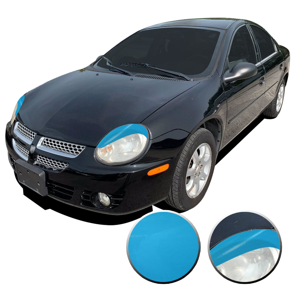 Headlight Eyelid Eyebrow Overlay Vinyl Decal Compatible with Dodge Neon SRT-4 R/T SXT 2003 2004 2005