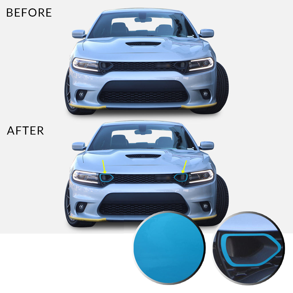 Front Bumper Upper Grille Bezel Overlay Wrap Vinyl Decal Compatible with and Fits Charger Scat Pack 2019
