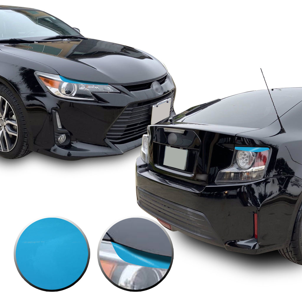 Headlight & Tail Light Eyelid Eyebrow Overlay Vinyl Decal Compatible with Scion tC 2014-2016
