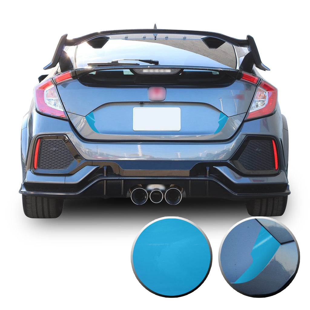 Trunk Fangs Accent Vinyl Decal Overlay Wrap Compatible with Honda Civic Sedan Hatchback 2016-2020