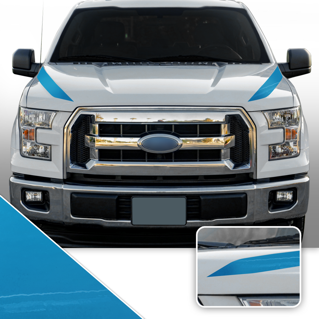 Outer Hood Spears Overlay Decal Trim Compatible with and Fits F150 + Raptor 2015-2020