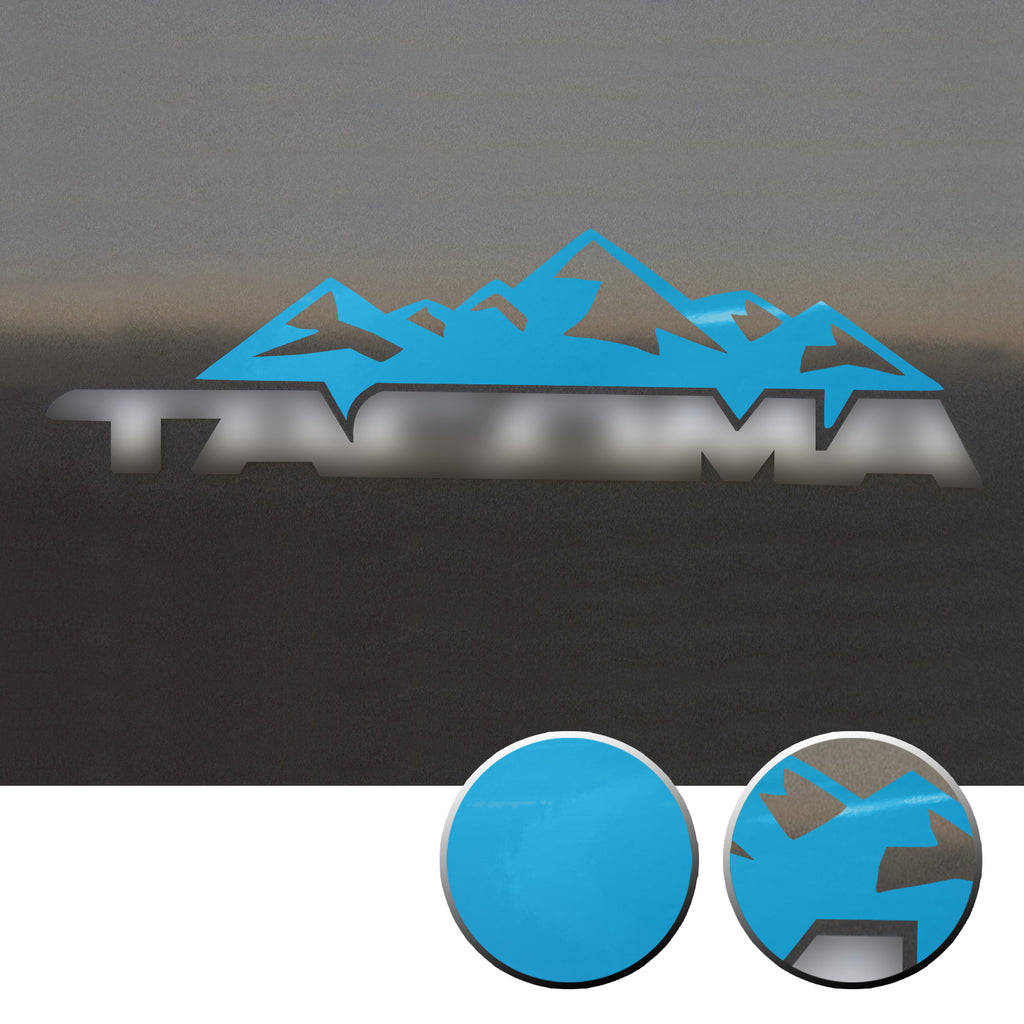 2x Door Badge Emblem Mountain Vinyl Decals Overlay Compatible with Toyota Tacoma 2005-2015