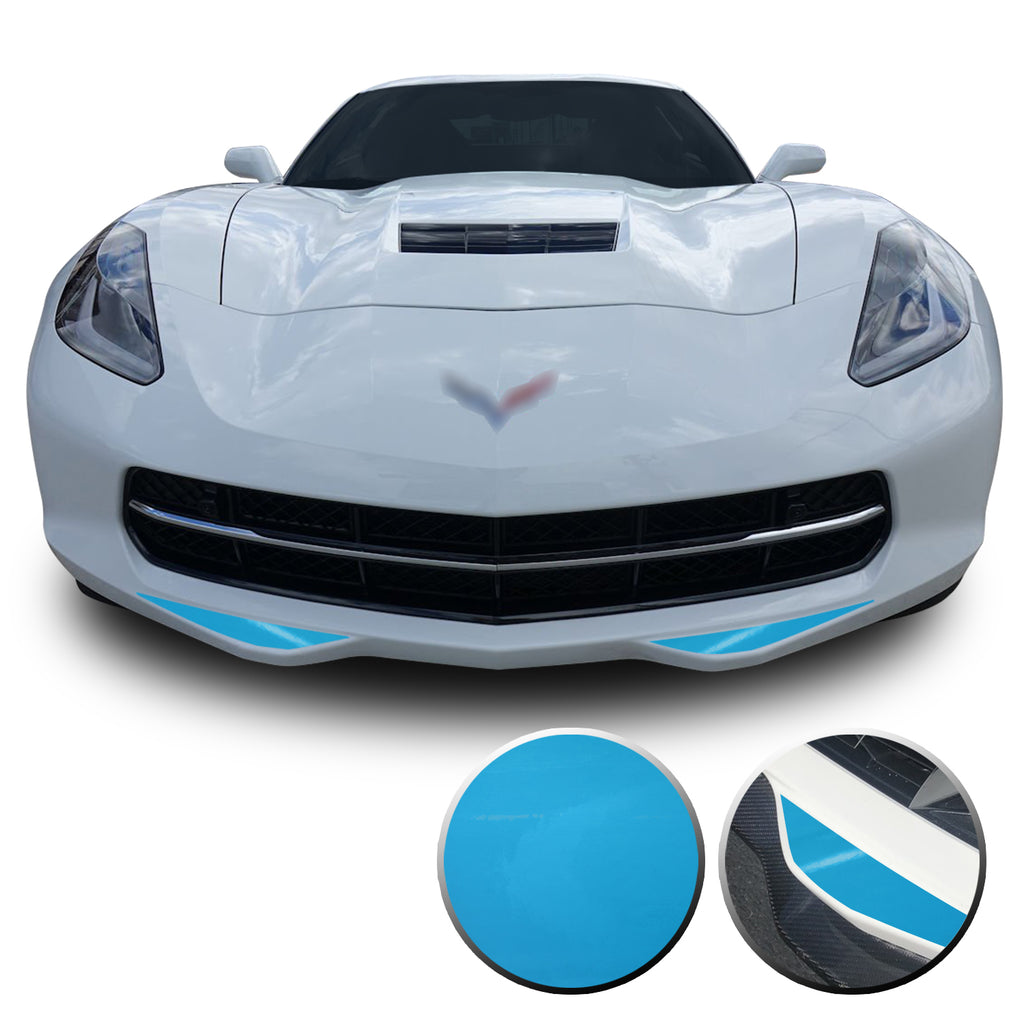 Front Bumper Fangs Accent Vinyl Decal Overlay Wrap Compatible with Corvette C7 2014-2019