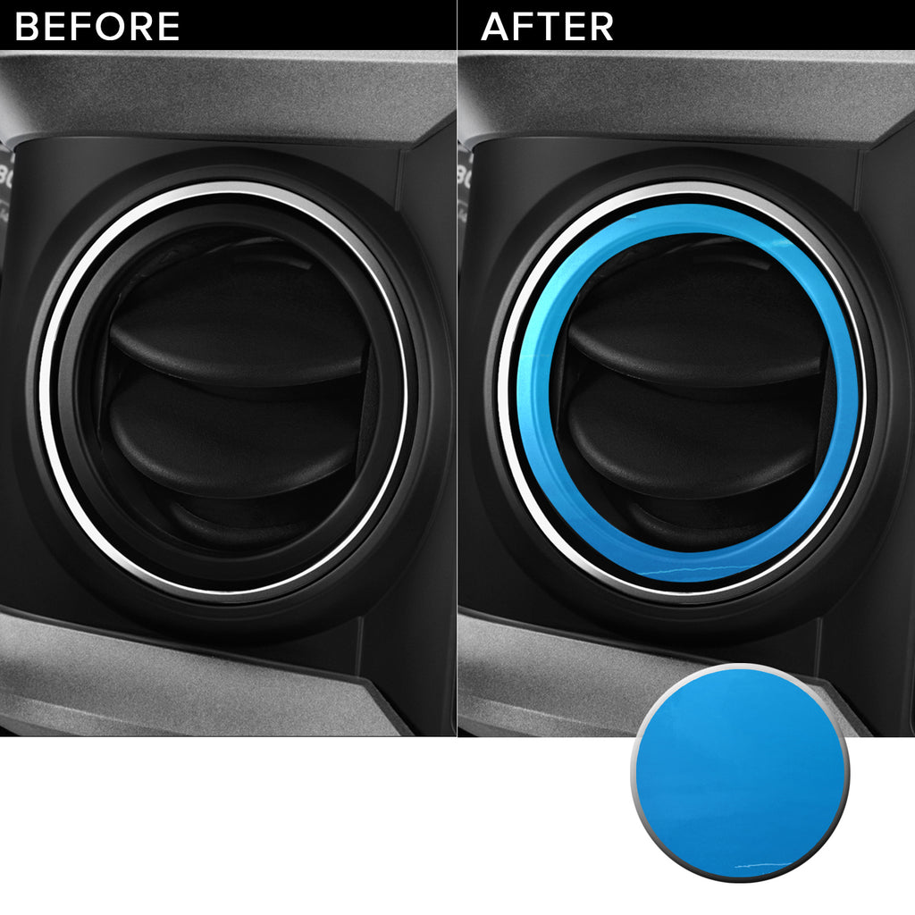 AC Vent Ring (4 Piece Kit) Overlay Vinyl Decal Compatible with and Fits Toyota Tacoma 2016-2019