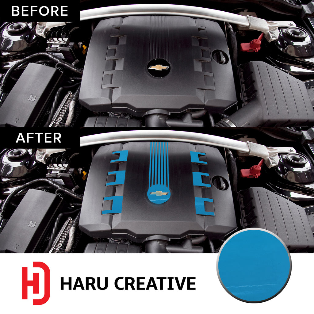 Engine V6 Cover Vinyl Decal Overlay Trim Wrap Compatible with & Fits Camaro RS 2010-2015