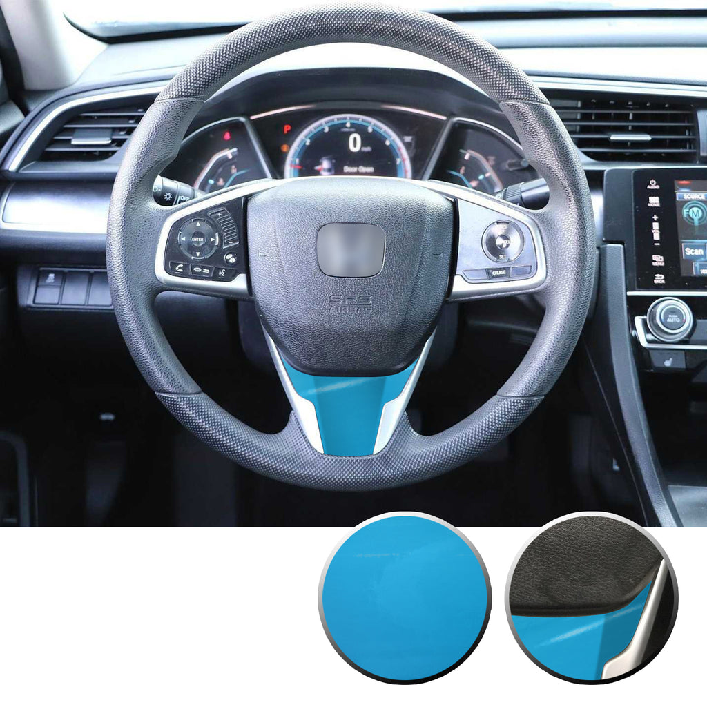 Steering Wheel Bottom Section Trim Vinyl Decal Overlay Accent Compatible with Honda Civic 2016-2020