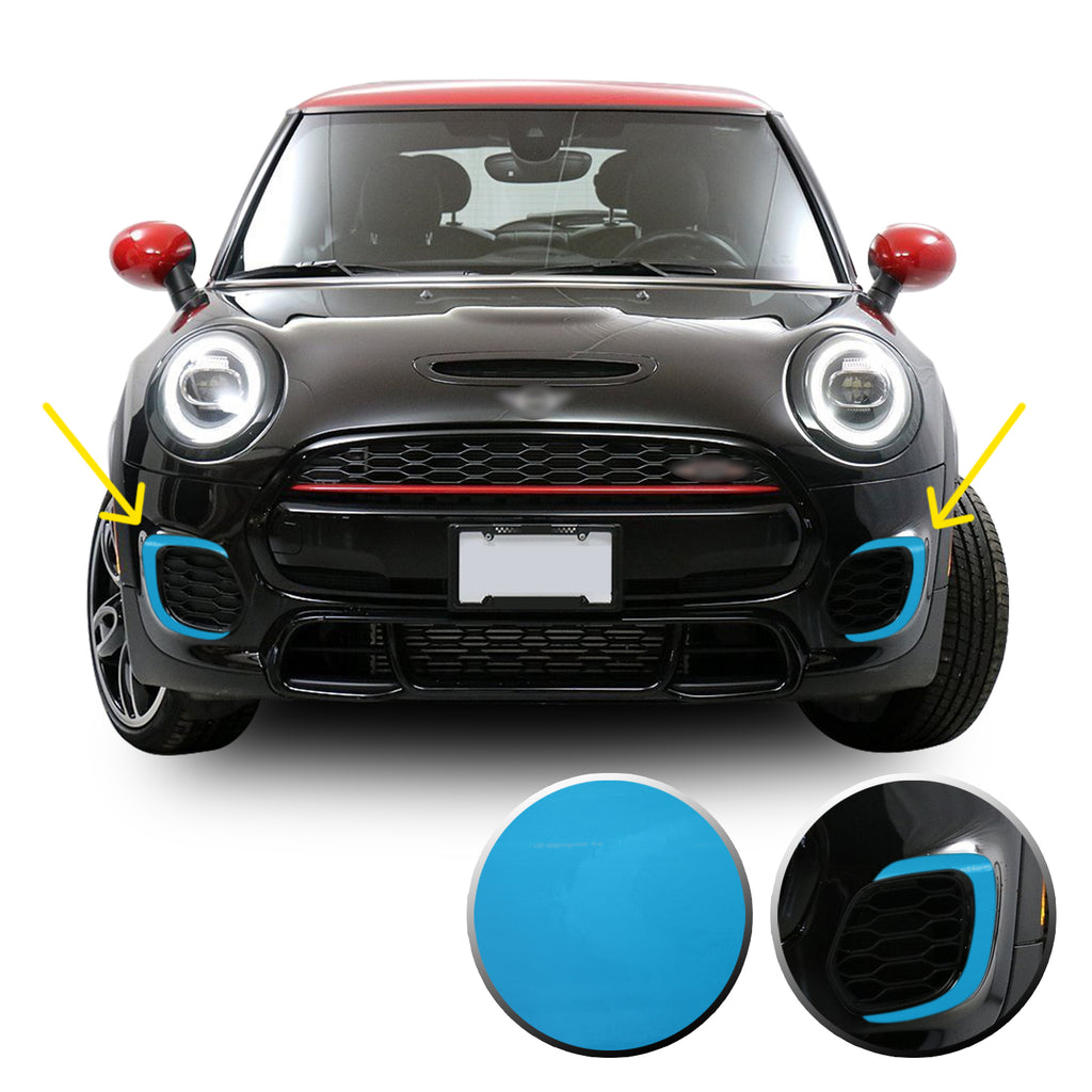 Front Bumper Bezel Accent Vinyl Decal Overlay Wrap Compatible with John Cooper Works F56 F57 F55 Mini 2015-2020