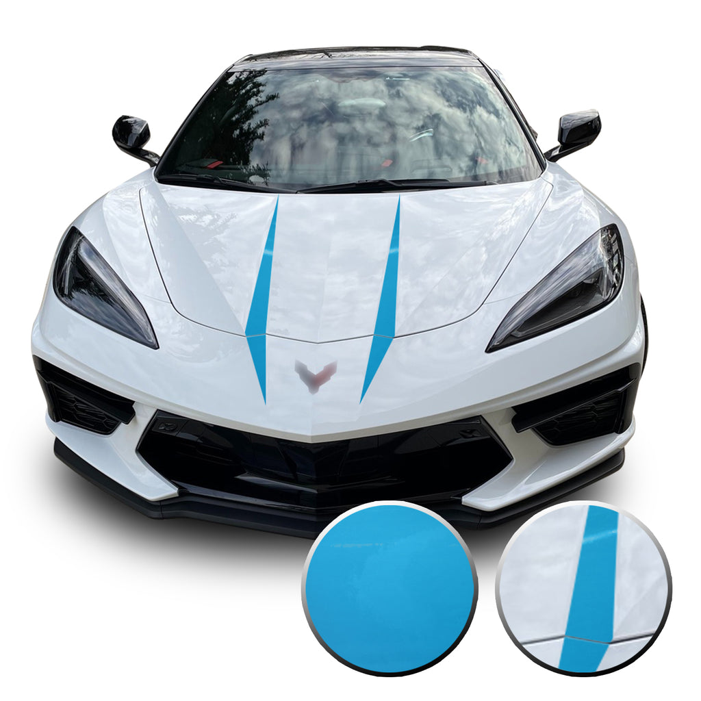 Hood Spears Graphic Overlay Vinyl Decal Compatible with Chevrolet Corvette C8 2020-2021