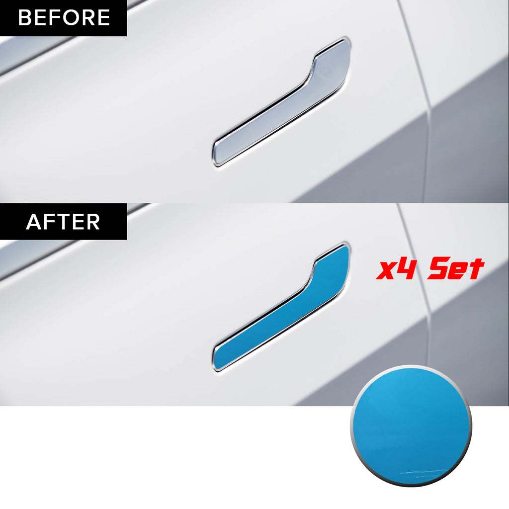 Door Handle Chrome Delete Precut Vinyl Wrap Overlay Kit Compatible with and Fits Tesla Model 3 2017-2020