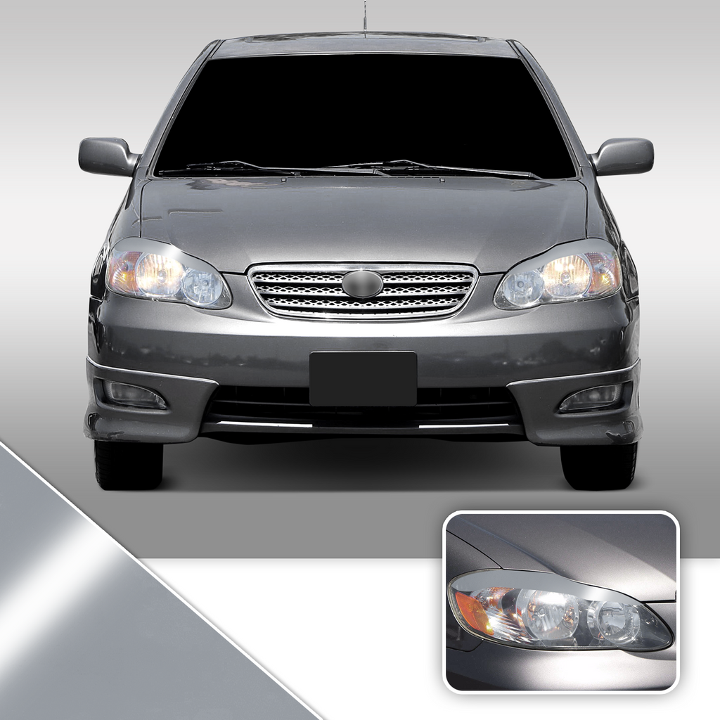 Headlight Eyelid Eyebrow Overlay Accent Pre Cut Vinyl Decal Wrap Compatible with Toyota Corolla 2003-2008