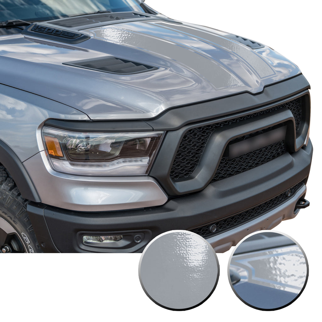 Outlined Hood Scoop Decal Accent Overlay Precut Trim Compatible with and Fits Ram 1500 Rebel Crew Cab Quad Cab 2020