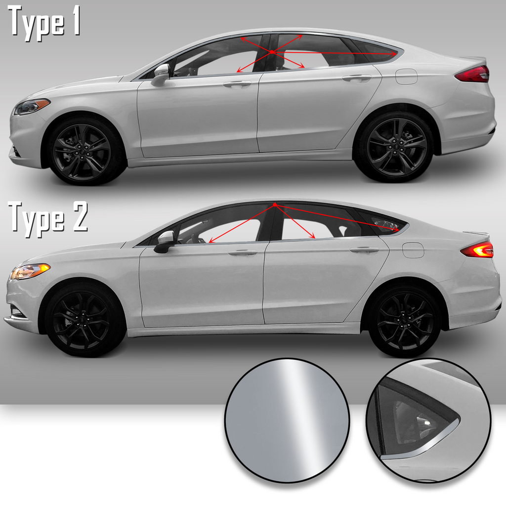 Window Trim Chrome Delete Precut Vinyl Wrap Overlay Kit Compatible with and Fits Fusion 2013-2019