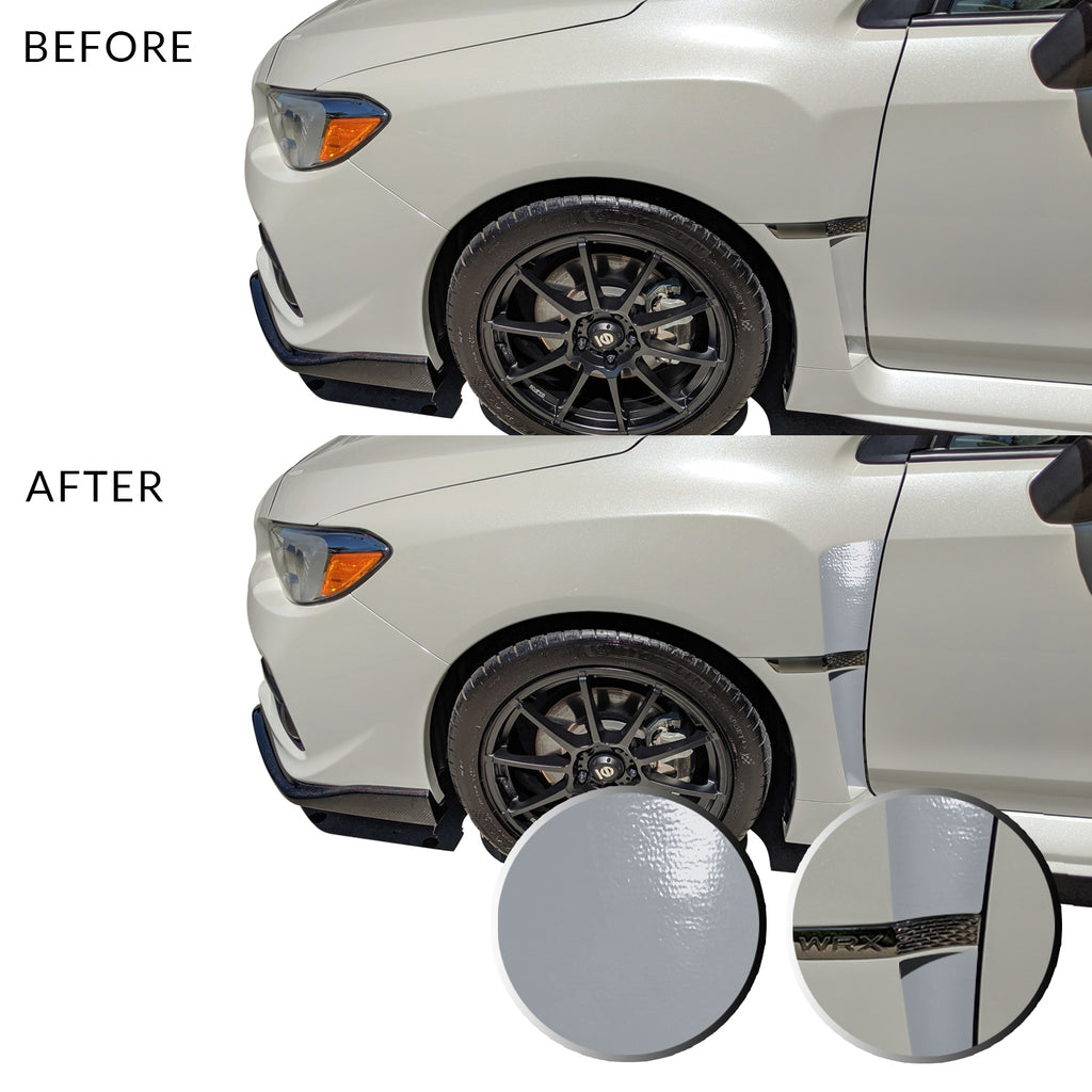 Front Fender Upper Lower Trim Vinyl Decal Overlay Wrap Inserts Sticker Compatible with and Fits WRX STi 2015-2019