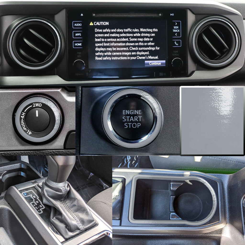 Dashboard Interior Trim Vinyl Overlay Decal Compatible with Tacoma 2016, 2017, 2018, 2019, 2020