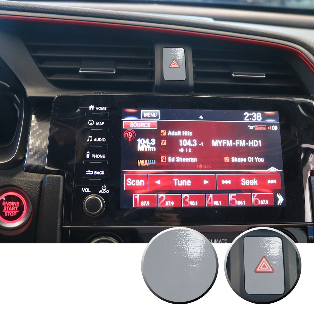 Hazard Warning Lights Button Switch Vinyl Decal Sticker Trim Overlay Compatible with Honda Civic 2016-2020