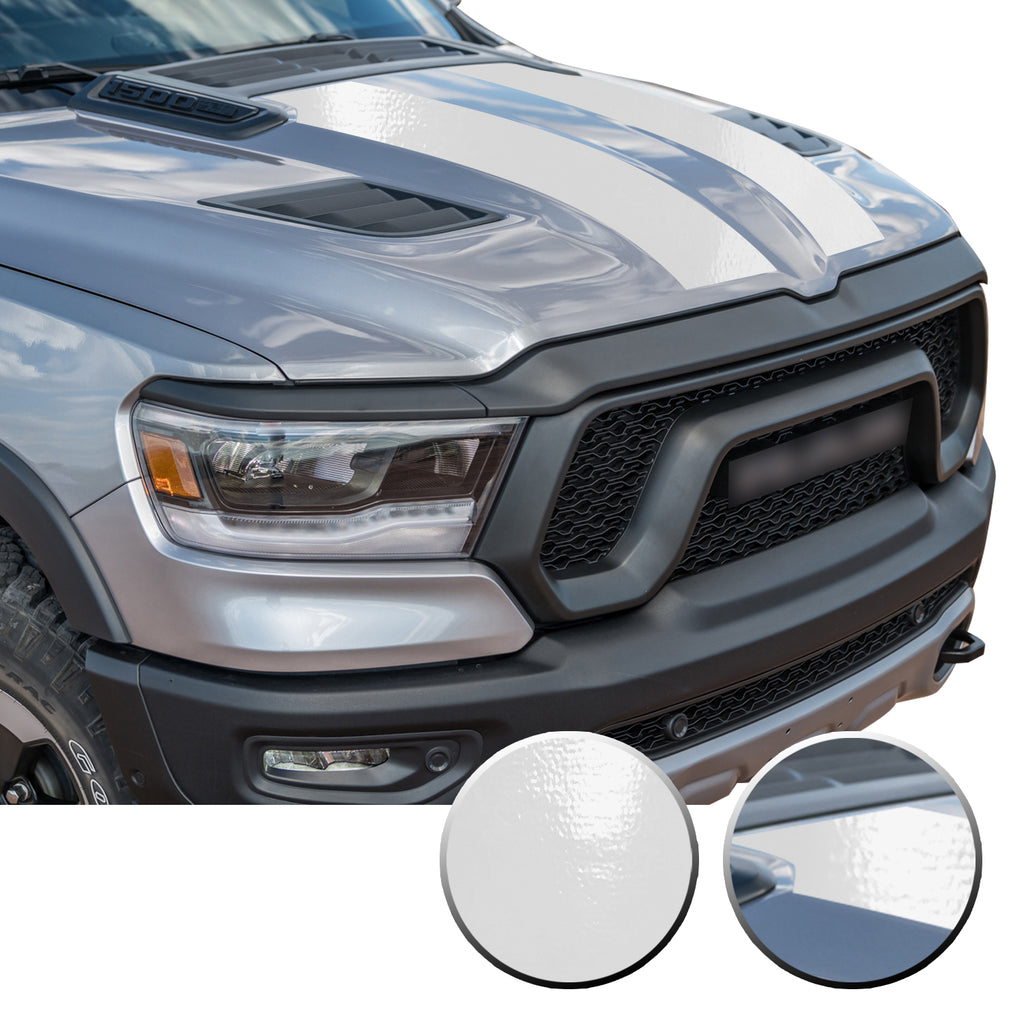 Solid Hood Scoop Decal Accent Overlay Precut Trim Compatible with and Fits Ram 1500 Rebel Crew Cab Quad Cab 2020