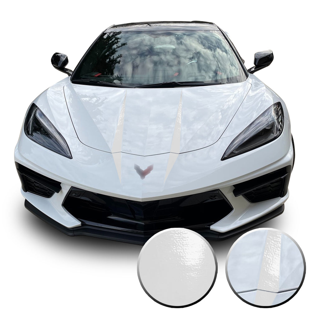 Hood Spears Graphic Overlay Vinyl Decal Compatible with Chevrolet Corvette C8 2020-2021