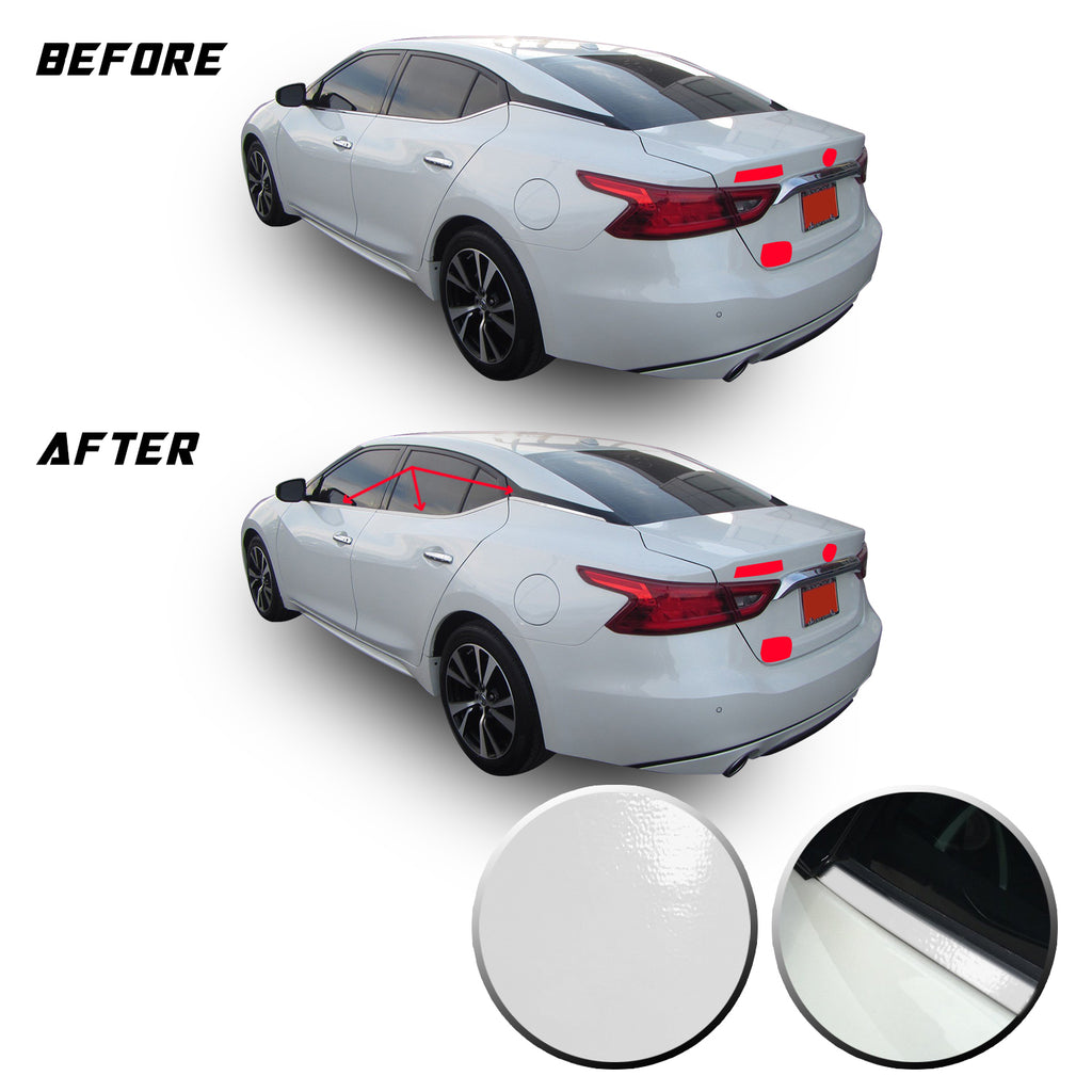 Chrome Delete Vinyl Blackout Kit Overlays for 2016-20 Nissan Maxima Window Trim