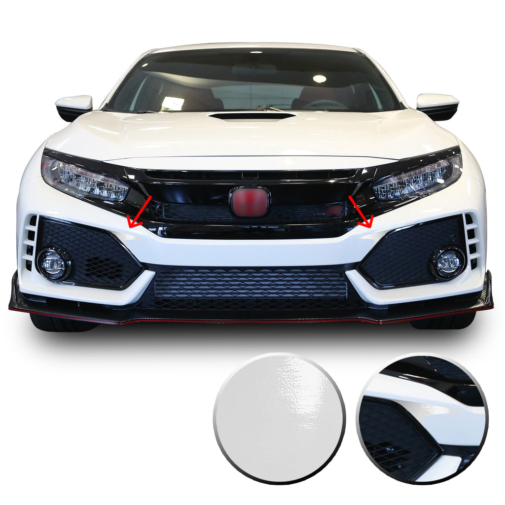 Front Bumper Fangs Accent Vinyl Decal Overlay Wrap Compatible with Honda Civic Sedan Coupe SI Hatchback Type R 2016-2020