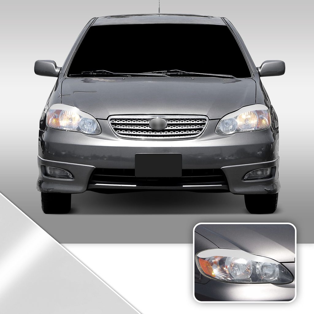 Headlight Eyelid Eyebrow Overlay Accent Pre Cut Vinyl Decal Wrap Compatible with Toyota Corolla 2003-2008