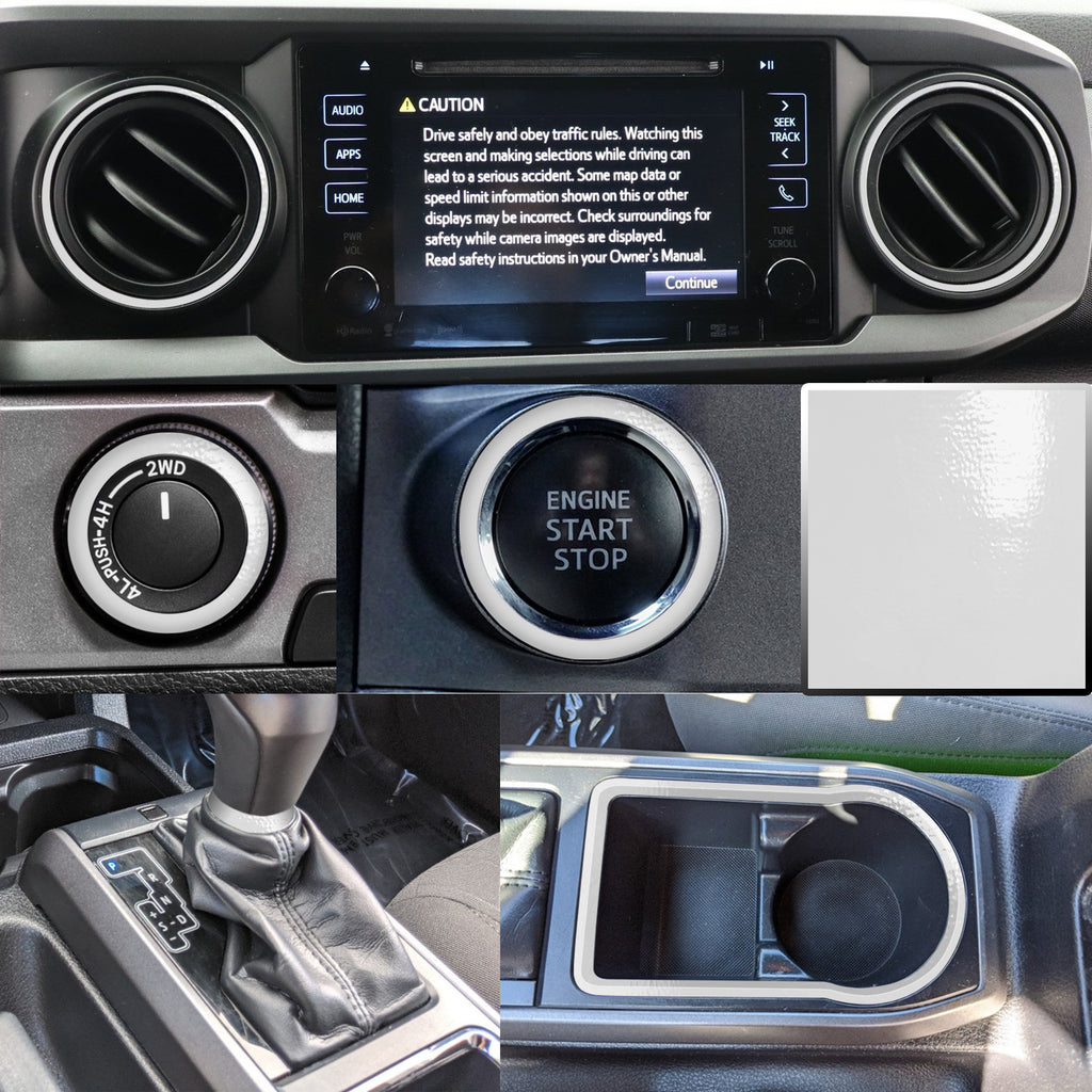Dashboard Interior Trim Vinyl Overlay Decal Compatible with Tacoma 2016, 2017, 2018, 2019, 2020
