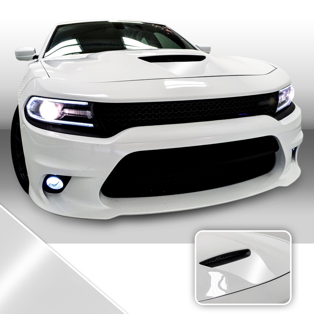 Front Hood Scoop Vinyl Wrap Decal Kit Compatible with and fits Charger Scat Pack 2015-2020