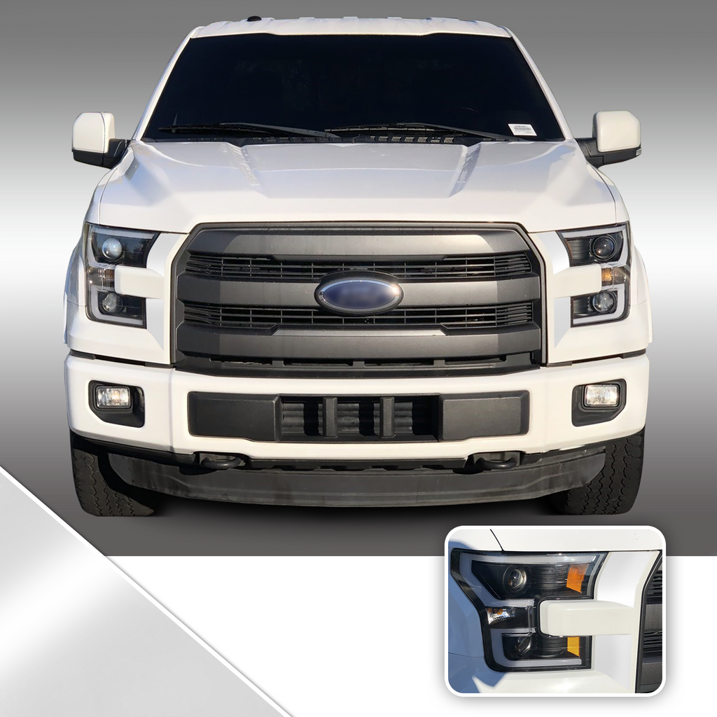 Headlight Front Accents Vinyl Decal Overlay Wrap Trim Compatible with and Fits F-150 2015-2017