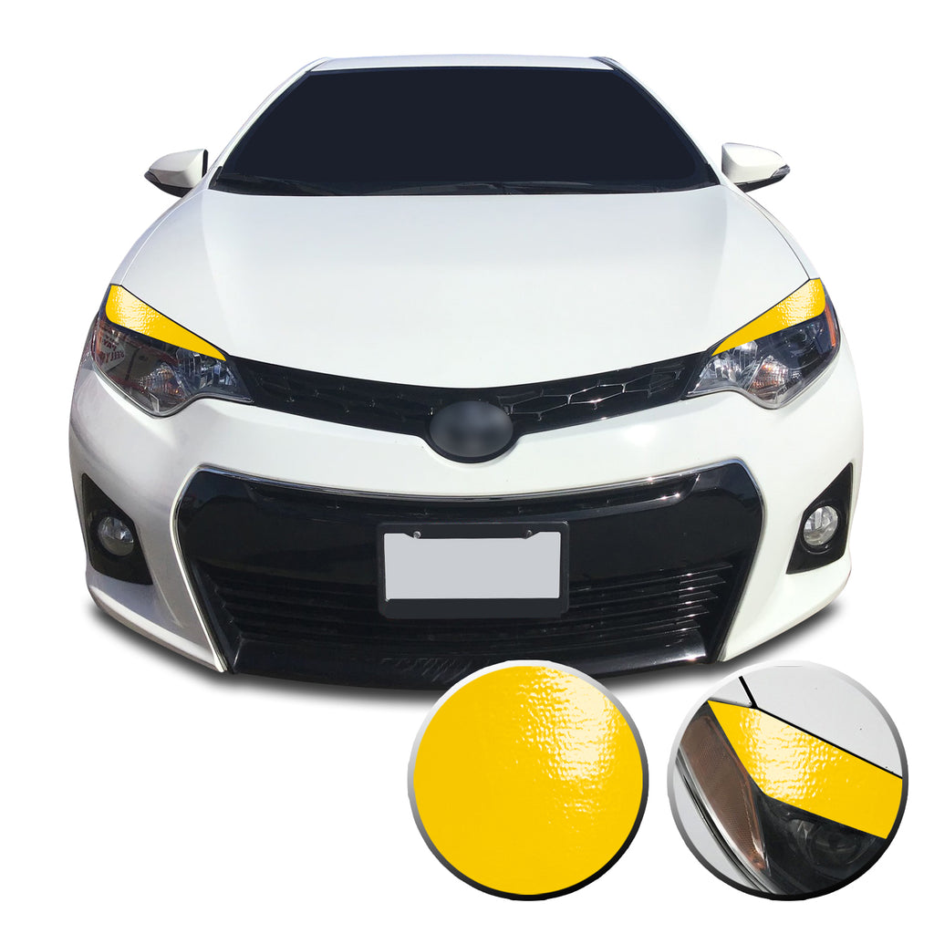 Headlight Eyelid Accent Vinyl Decal Overlay Wrap Trim Compatible with and Fits Toyota Corolla 2014-2016