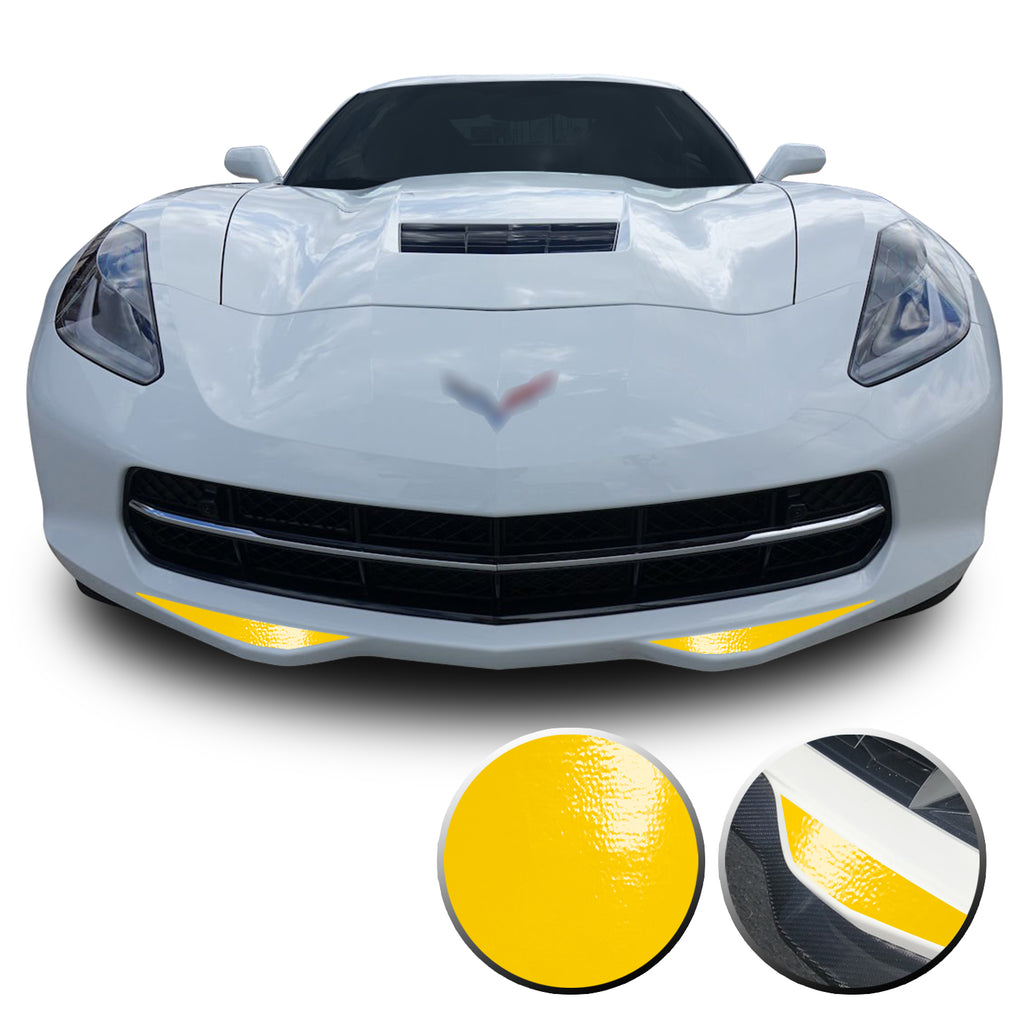 Front Bumper Fangs Accent Vinyl Decal Overlay Wrap Compatible with Corvette C7 2014-2019