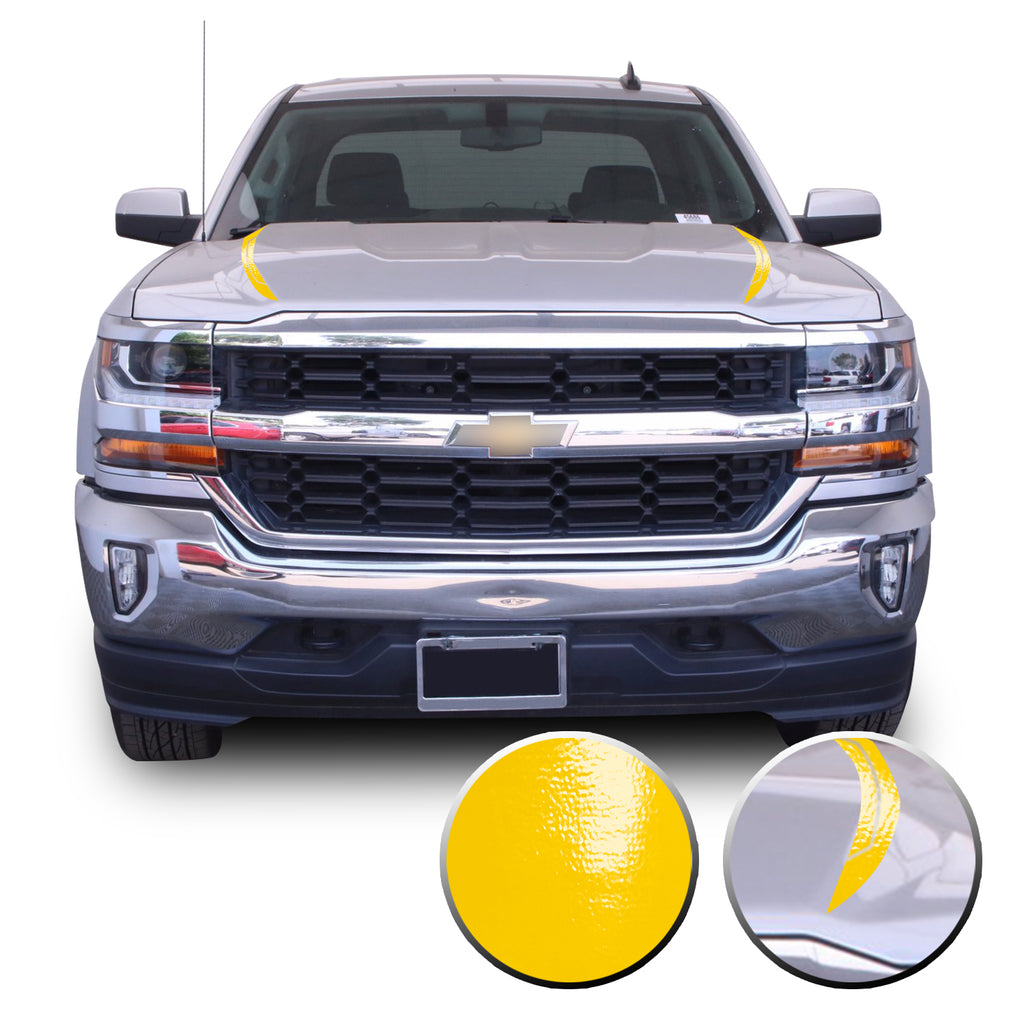 Hood Spears Graphic Overlay Vinyl Decal Wrap Line Cut Compatible with Silverado 1500 2016-2018