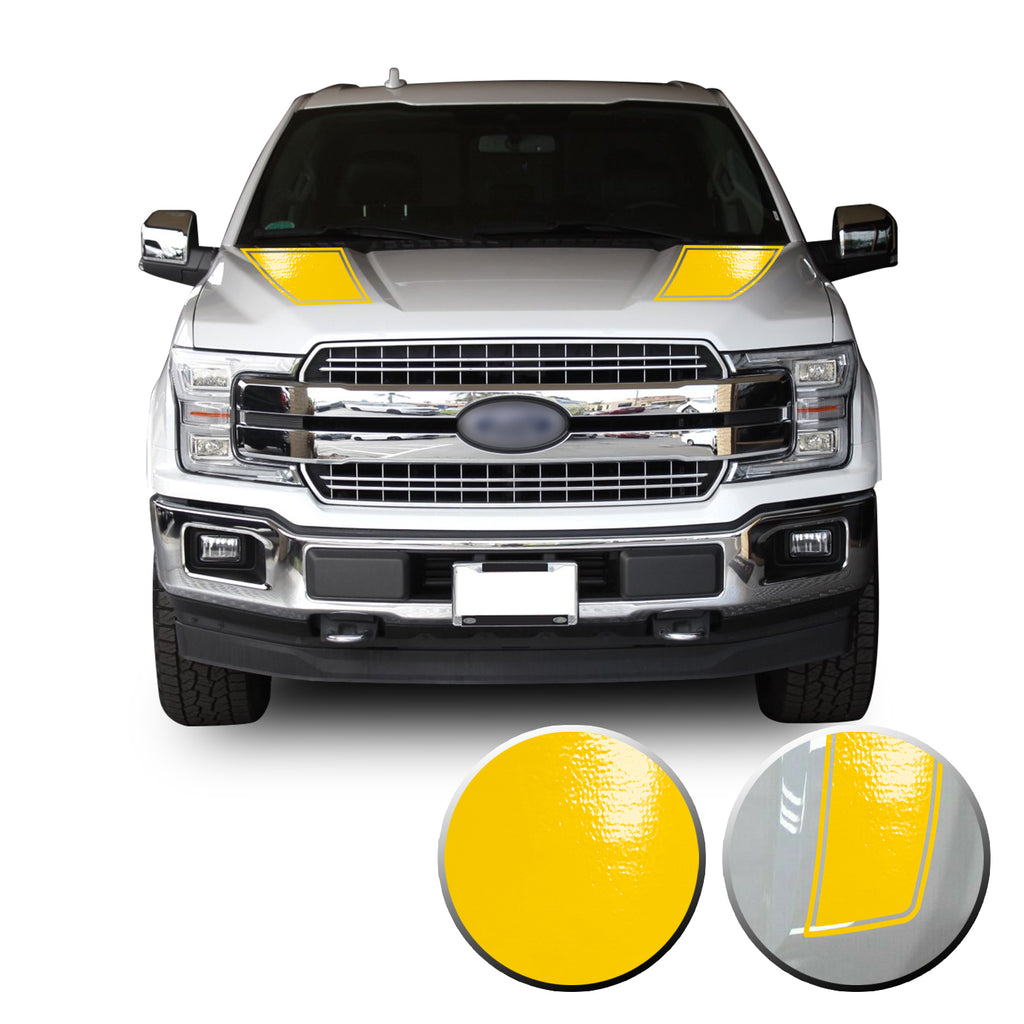 Front Outlined Hood Stripes Vinyl Graphic Decal Overlay Wrap Compatible with and Fits F-150 2015-2020