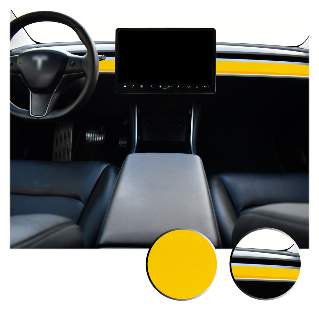 Dashboard Overlay Decal Trim Kit Compatible with and Fits Tesla Model 3 2017-2020