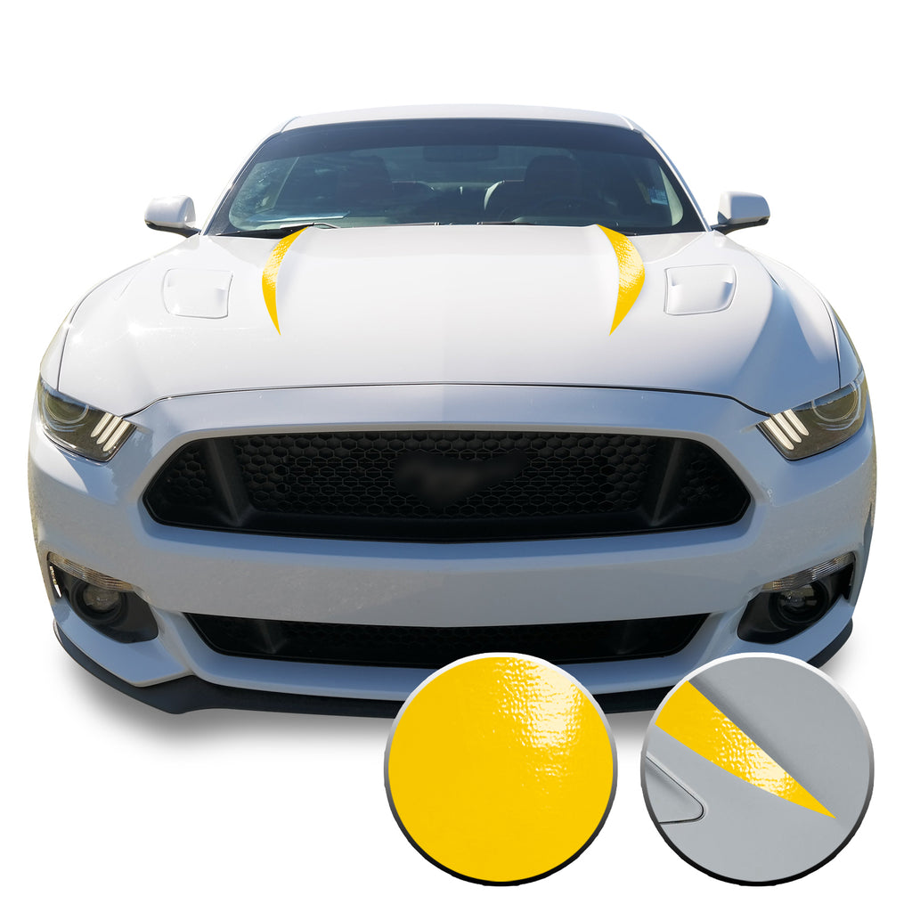 Hood Spears Stripes Vinyl Decal Overlay Wrap Trim Compatible with and Fits Mustang 2015-2017