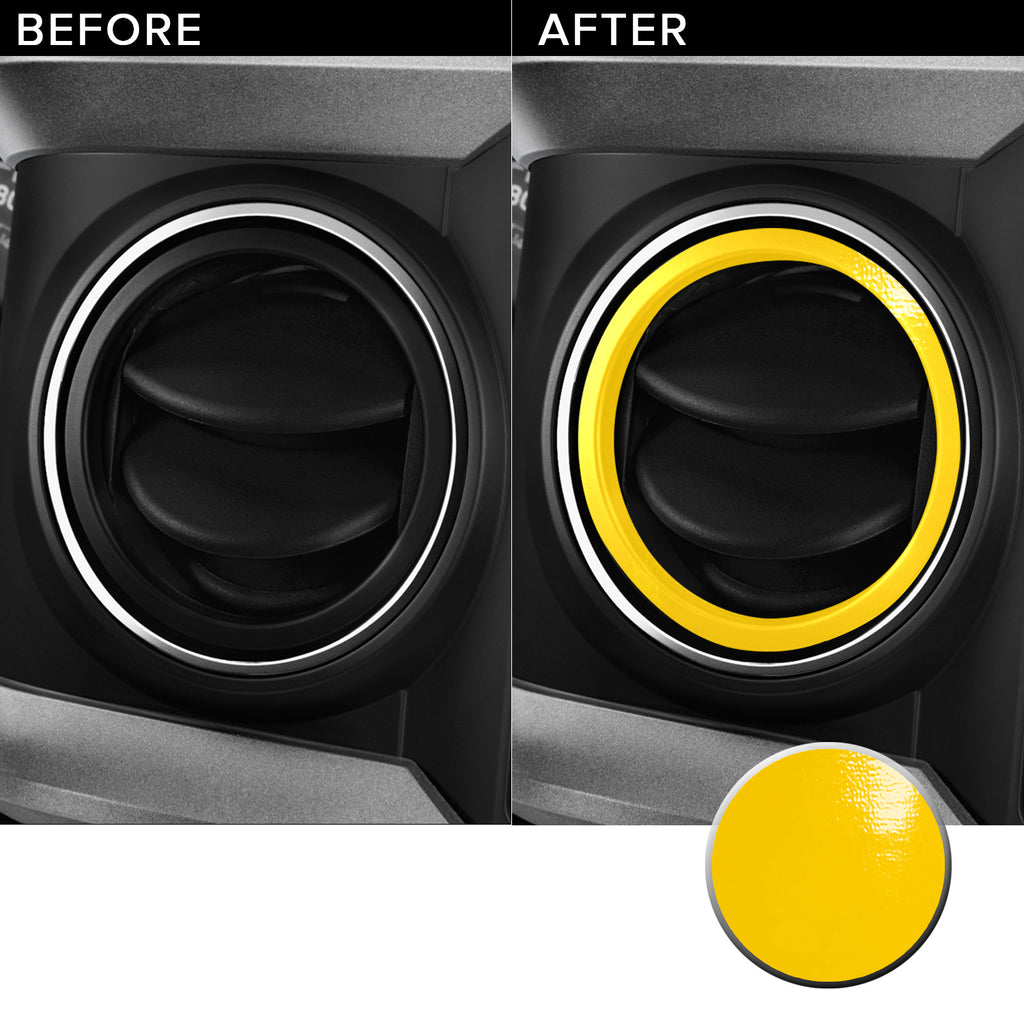 AC Vent Ring (4 Piece Kit) Overlay Vinyl Decal Compatible with and Fits Toyota Tacoma 2016-2019