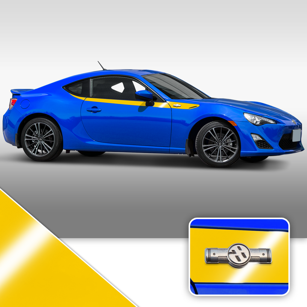 Side Body Stripe Accent Vinyl Graphic Overlay Wrap Compatible with Scion FR-S 2013-2016