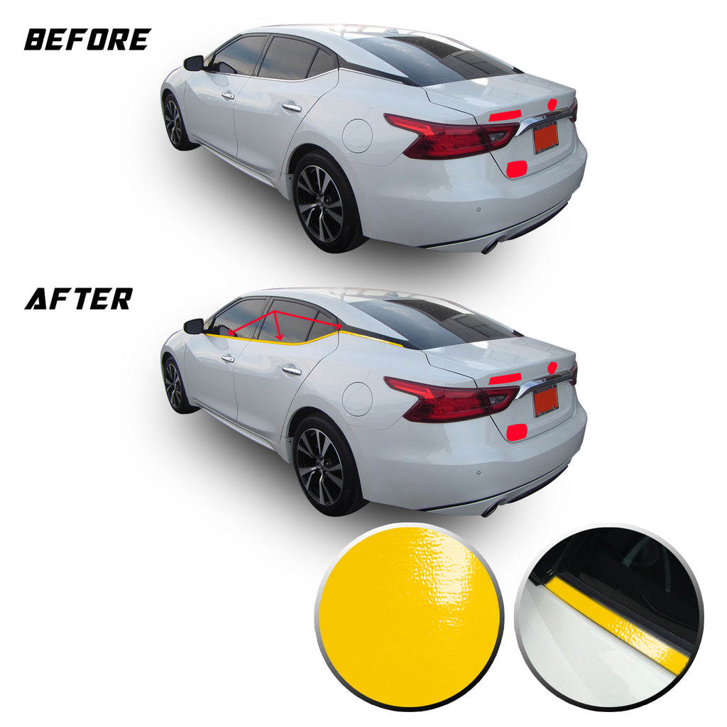 Chrome Delete Vinyl Blackout Kit Overlays for 2016-20 Nissan Maxima Window Trim