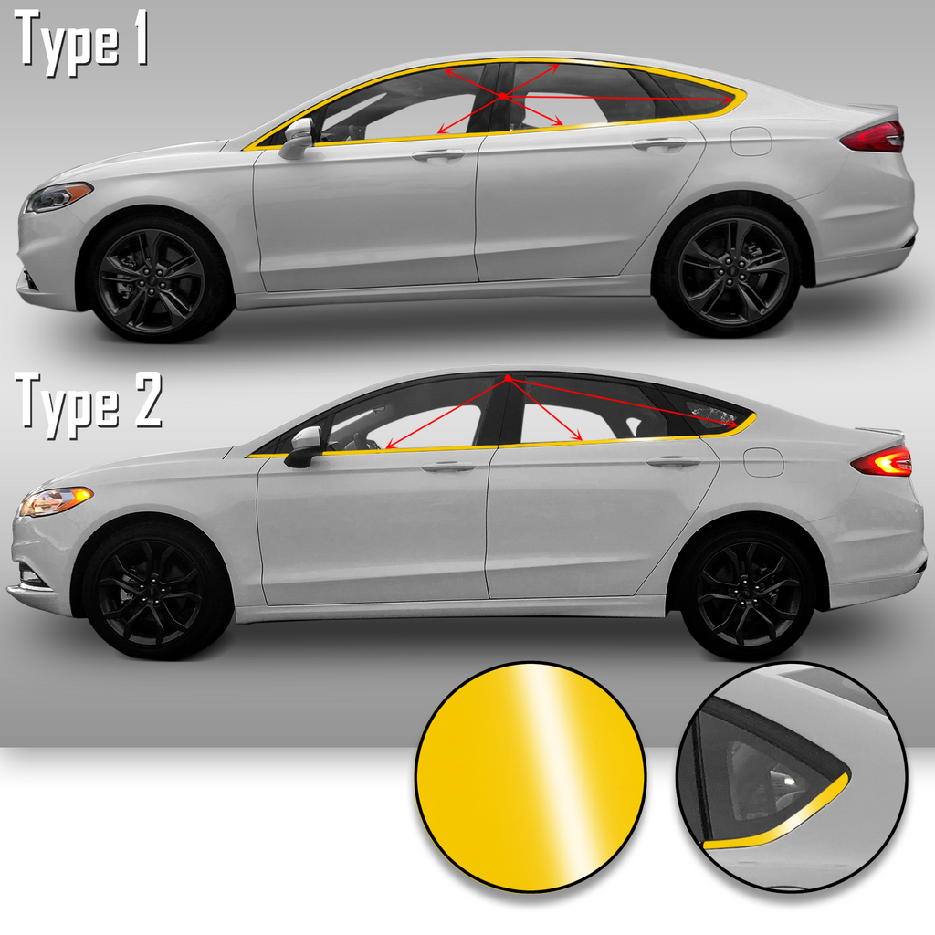Window Trim Chrome Delete Precut Vinyl Wrap Overlay Kit Compatible with and Fits Fusion 2013-2019