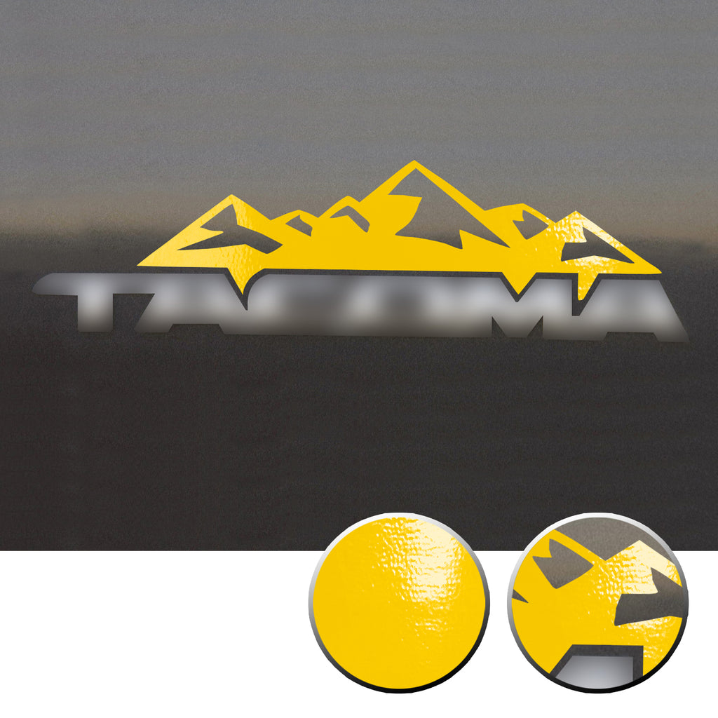 2x Door Badge Emblem Mountain Vinyl Decals Overlay Compatible with Toyota Tacoma 2005-2015