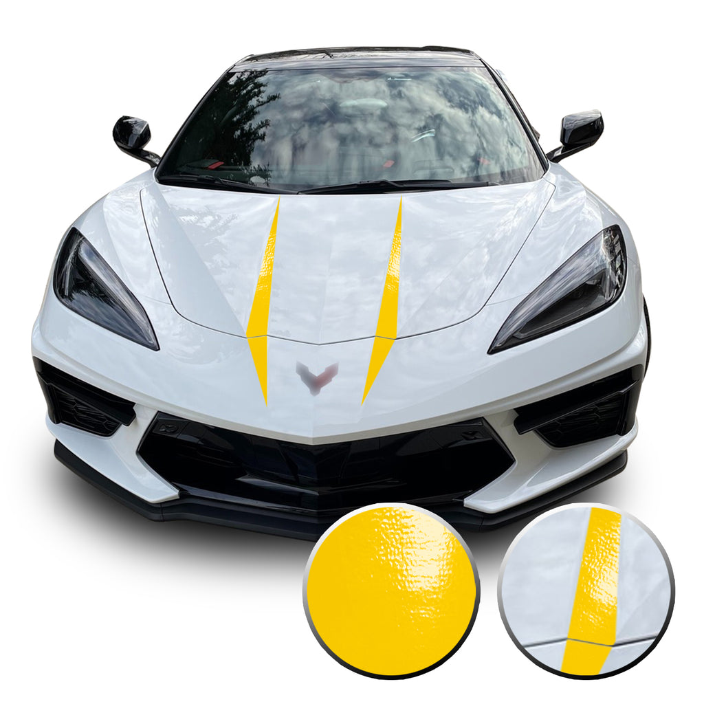 Hood Spears Graphic Overlay Vinyl Decal Compatible with Chevrolet Corvette C8 2020-2021