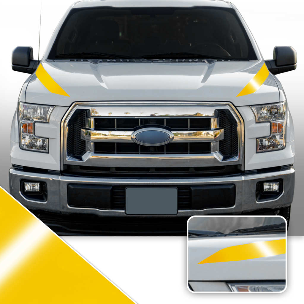 Outer Hood Spears Overlay Decal Trim Compatible with and Fits F150 + Raptor 2015-2020